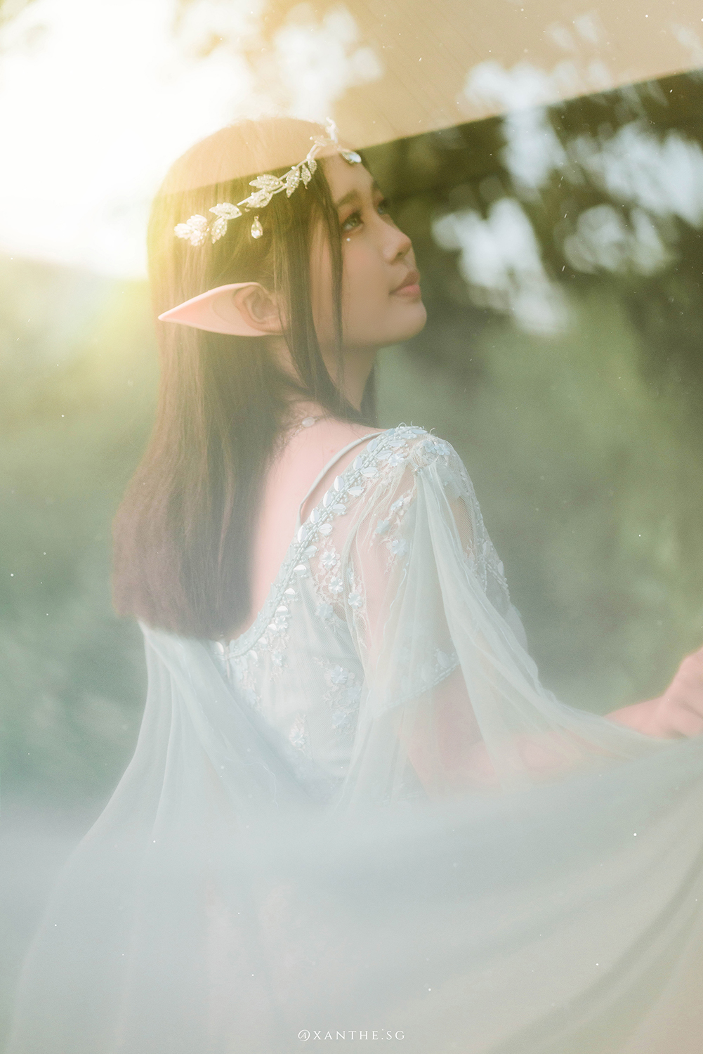 Dreamy golden hour elf photoshoot in Singapore.