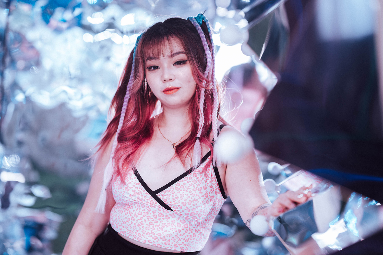 DJ cyber themed studio photoshoot in Singapore.