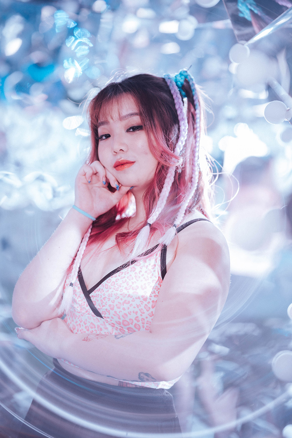 DJ cyber themed studio photoshoot in Singapore.