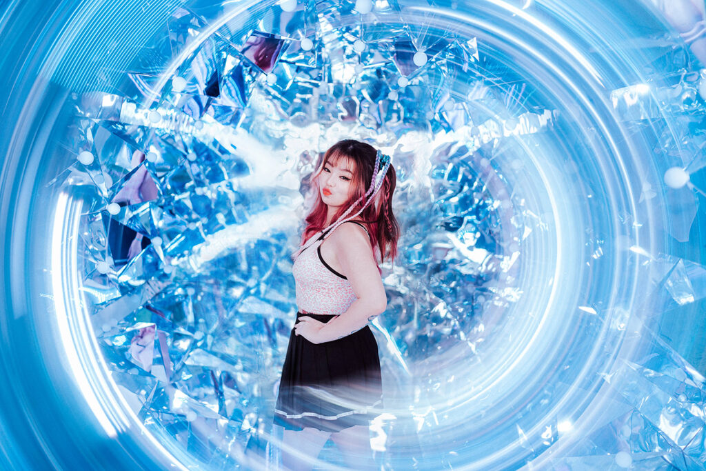 DJ cyber themed studio photoshoot in Singapore.