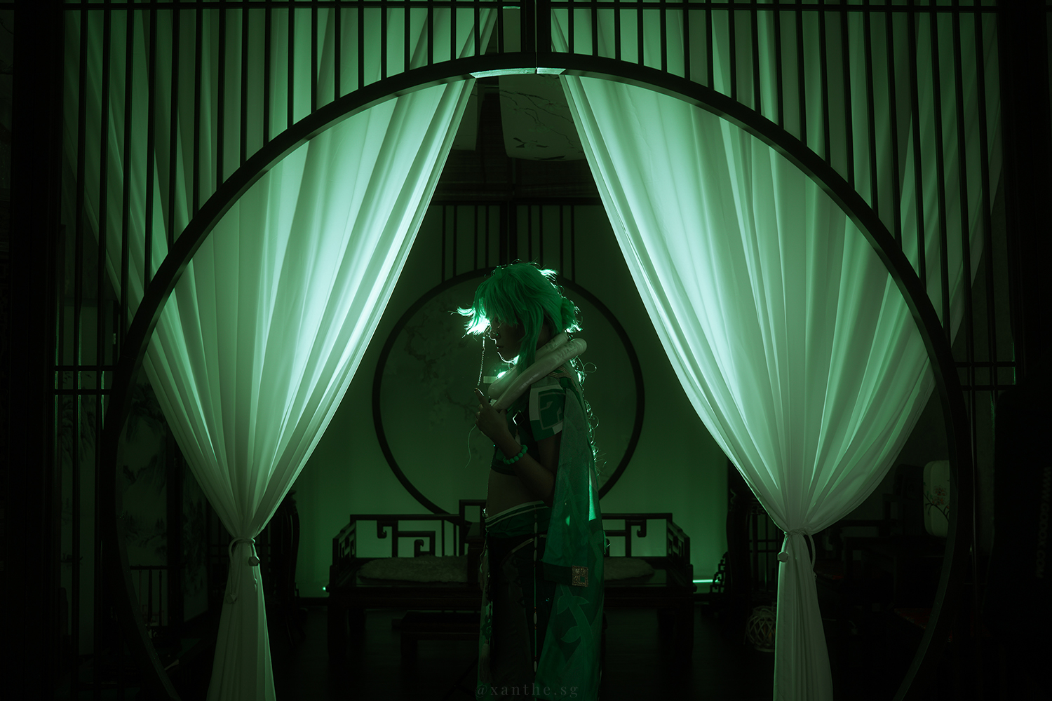 Genshin Impact Baizhu cosplay photoshoot in Singapore.