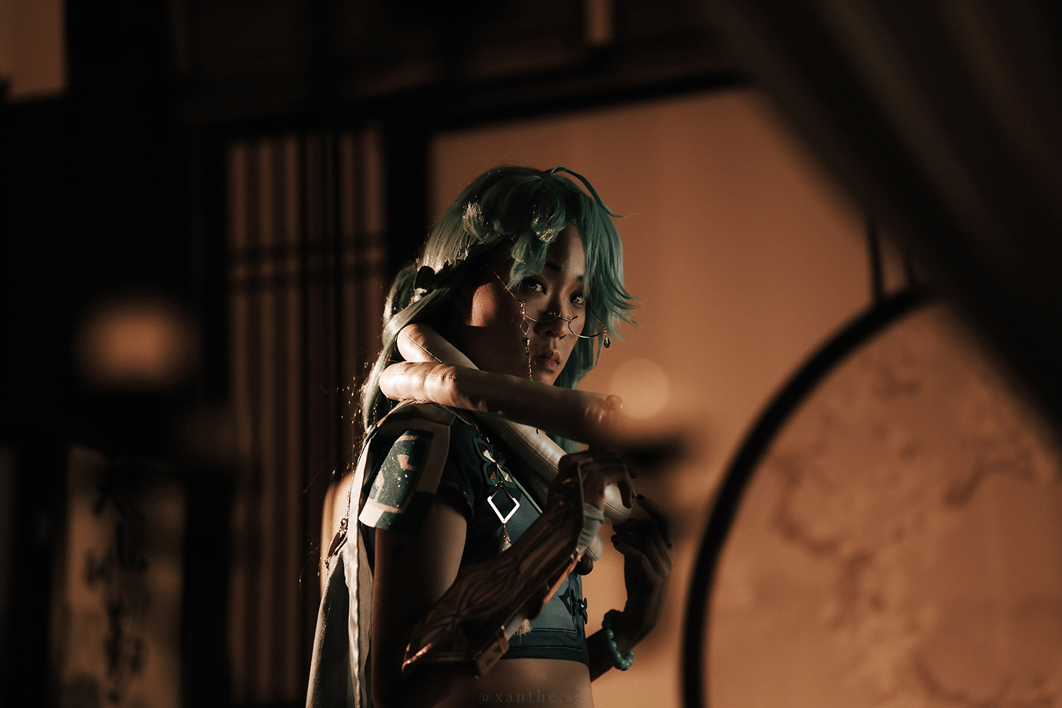 Genshin Impact Baizhu cosplay photoshoot in Singapore.
