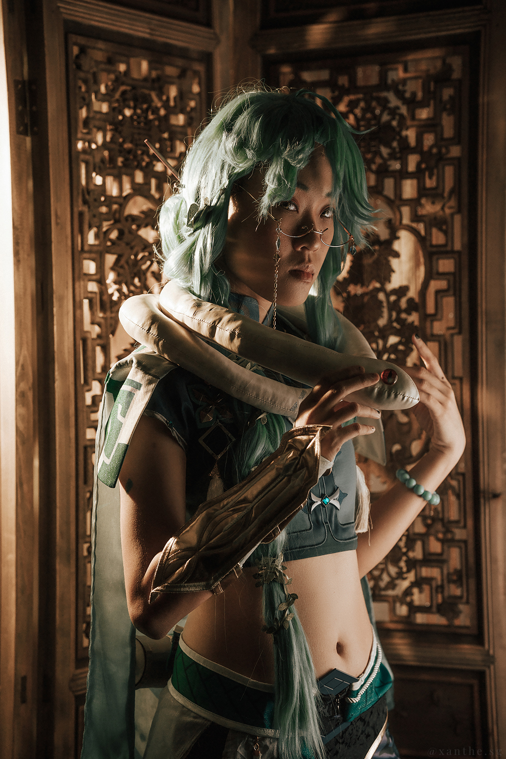 Genshin Impact Baizhu cosplay photoshoot in Singapore.