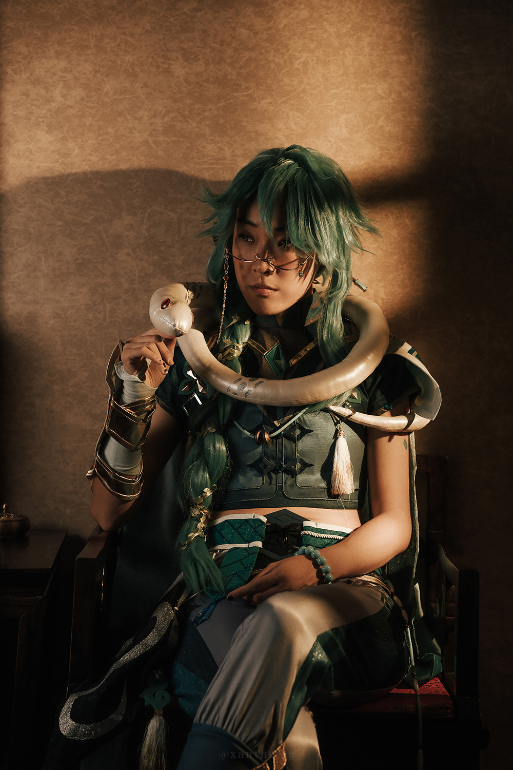 Genshin Impact Baizhu cosplay photoshoot in Singapore.