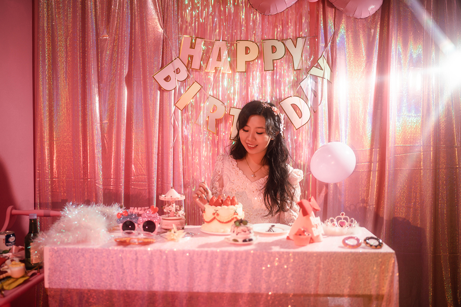 Whimsical birthday studio photography in Singapore.