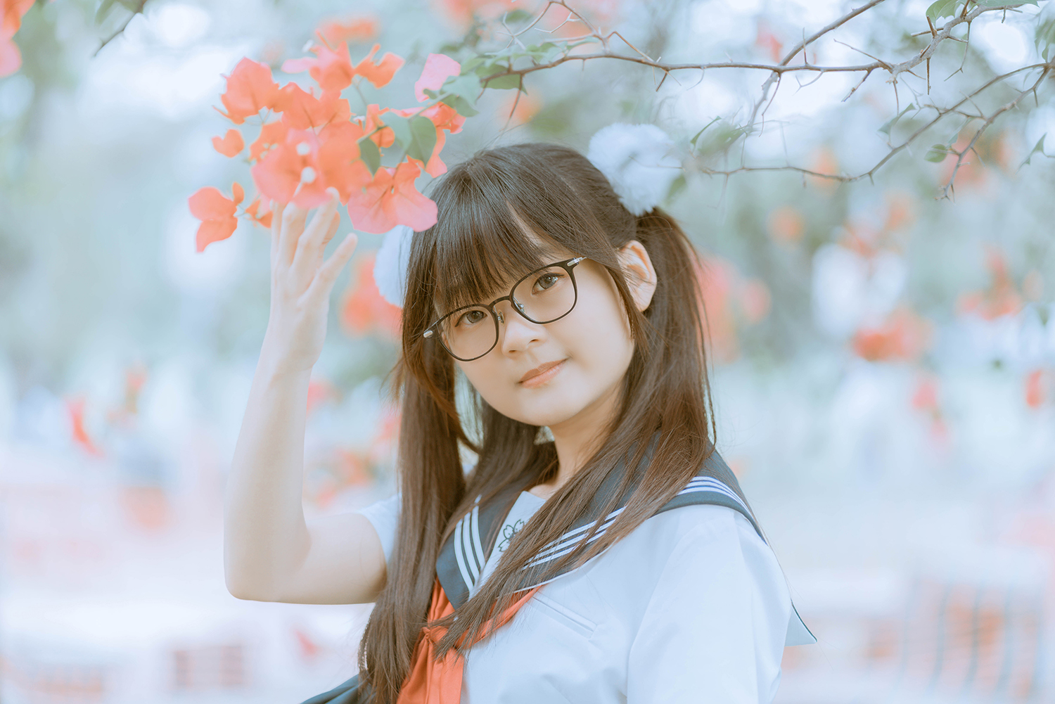 Seifuku portrait photoshoot at Sembawang Park, Singapore.