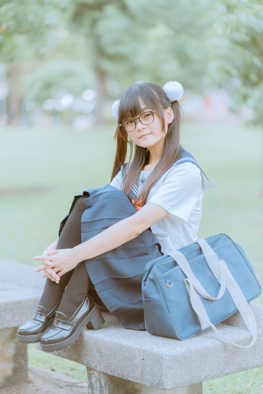 Seifuku portrait photoshoot at Sembawang Park, Singapore.