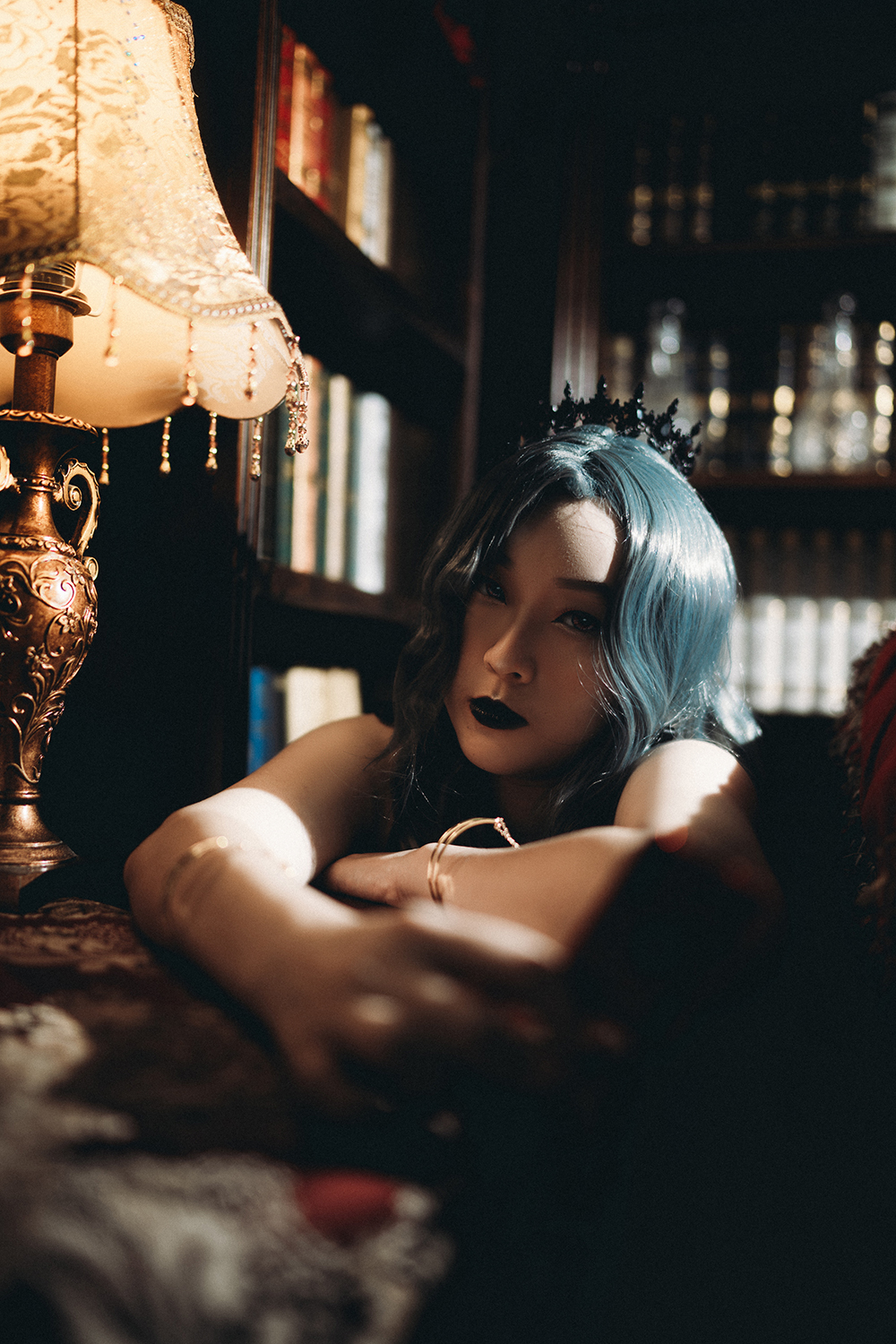 Gothic portrait studio photoshoot at Lunarworks Studio, Singapore.