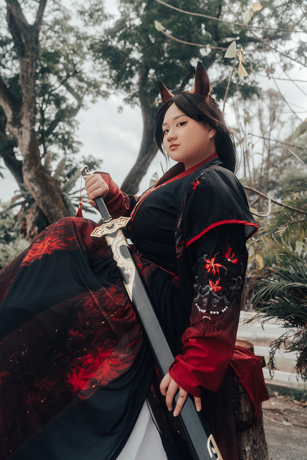 Chinese hanfu photoshoot at Gallop Stable, Singapore.
