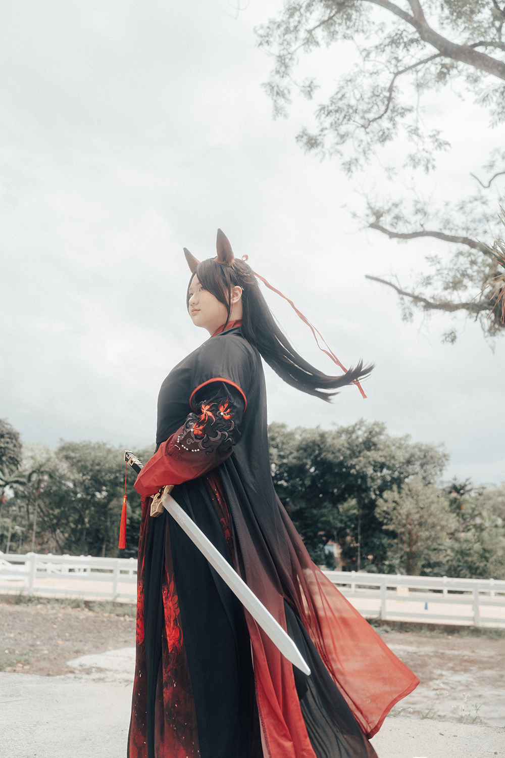 Chinese hanfu photoshoot at Gallop Stable, Singapore.