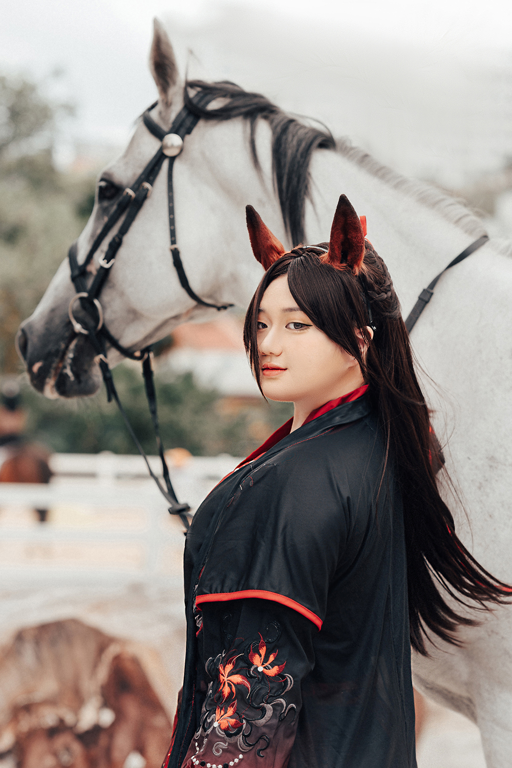 Chinese hanfu photoshoot at Gallop Stable, Singapore.