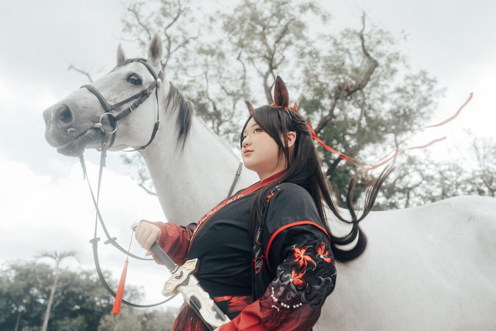 Chinese hanfu photoshoot at Gallop Stable, Singapore.