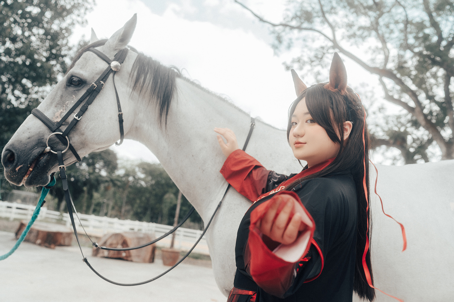 Chinese hanfu photoshoot at Gallop Stable, Singapore.
