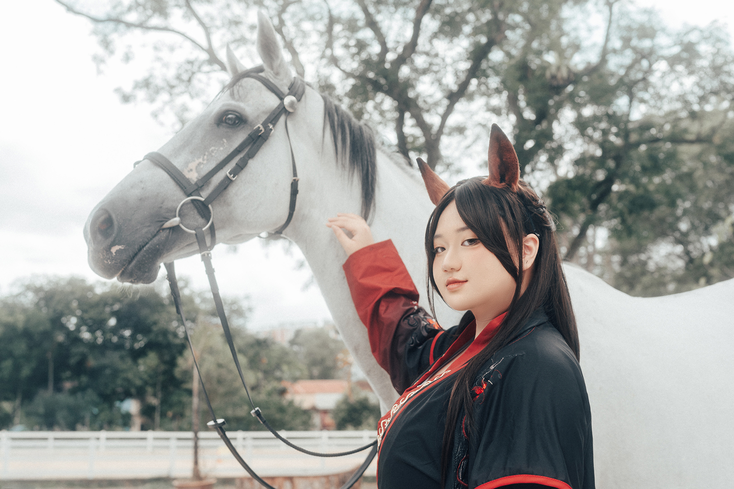 Chinese hanfu photoshoot at Gallop Stable, Singapore.